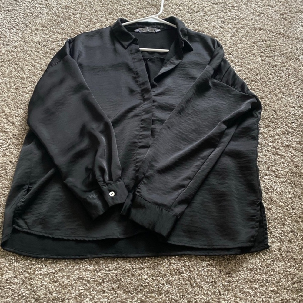 Womens Zara black button down